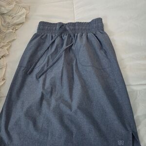 Albion Easy Drawstring Midi Skirt in Dusty Blue